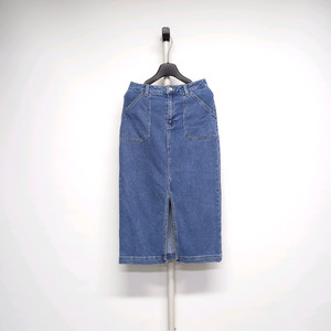 게스 생지 중청 데님 롱 스커트 44