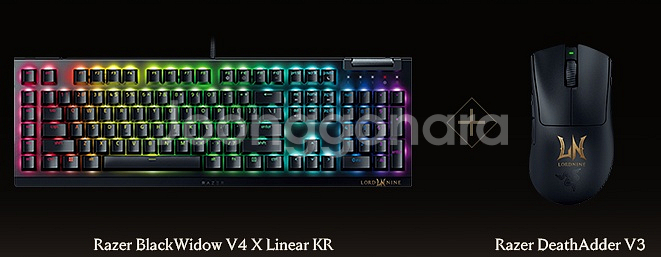 로드나인 한정판 데스에더 V3 마우스 + 블랙위도우 V4 키보드 세트--2