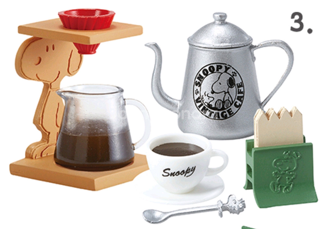 리멘트 식완 빈티지 스누피 카페 미니어쳐 피규어 단품--2
