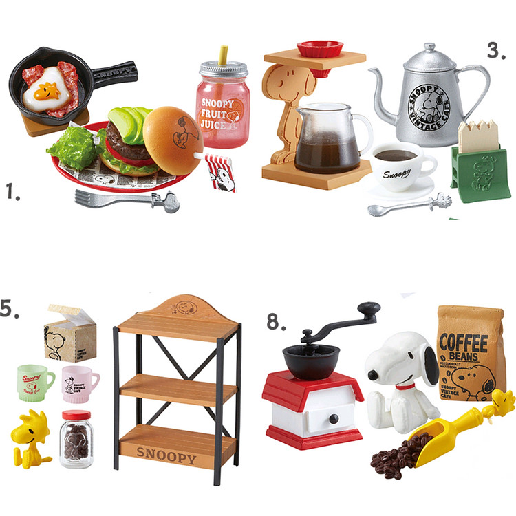 리멘트 식완 빈티지 스누피 카페 미니어쳐 피규어 단품--0