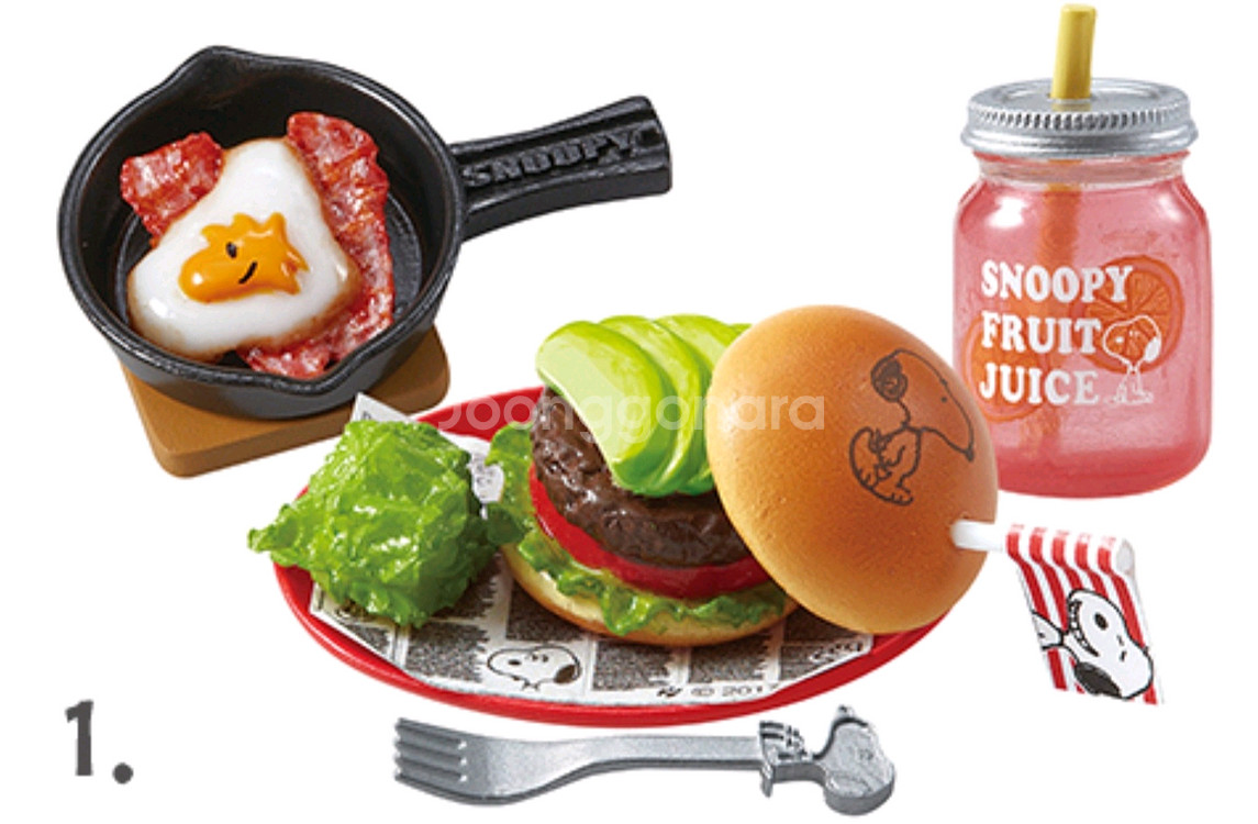 리멘트 식완 빈티지 스누피 카페 미니어쳐 피규어 단품--1