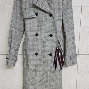 숲 체크 트렌치코트