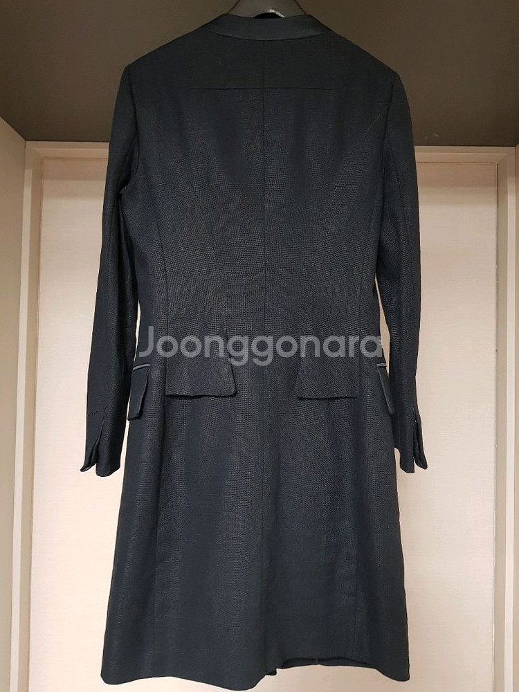 오브제 실크배색 린넨롱자켓--1