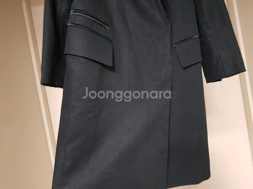 오브제 실크배색 린넨롱자켓--3