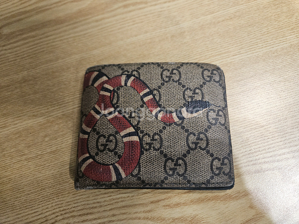 구찌 GG 캔버스 스네이크 반지갑--1