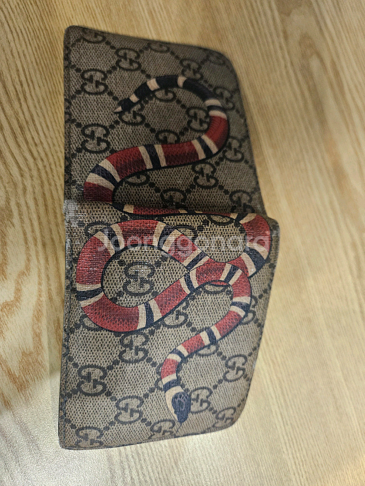 구찌 GG 캔버스 스네이크 반지갑--0