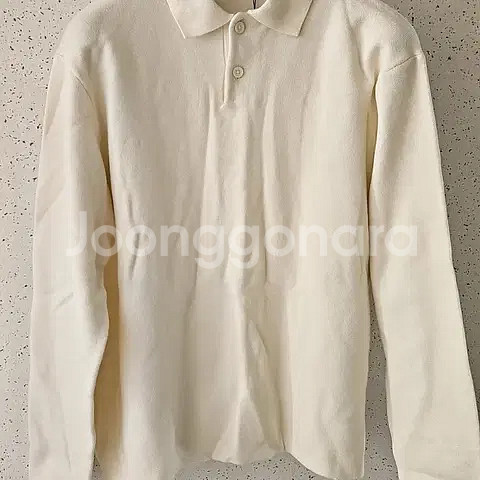 M) 자라 23FW 니트 폴로 셔츠 아이보리 비스코스 5536 303--4