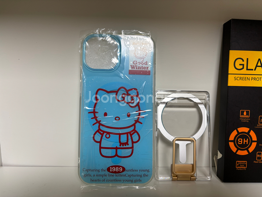 키티 맥세이프 아이폰 15 케이스+맥세이프 카드지갑+Ailun 액정보호필름--0