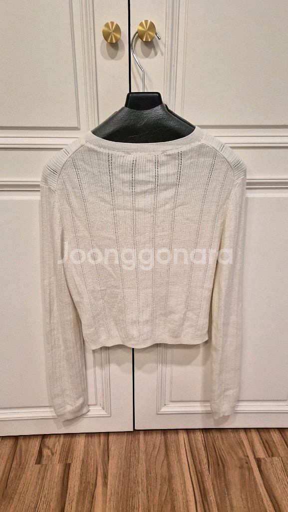 한섬 더캐시미어 실크 블렌드 아일릿 니트 가디건--6