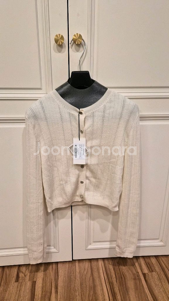 한섬 더캐시미어 실크 블렌드 아일릿 니트 가디건--5