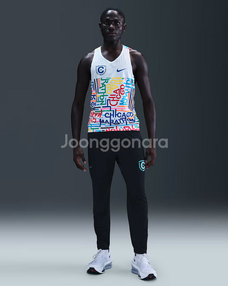 나이키 에어로스위프트 드라이 핏 시카고 마라톤 러닝 싱글렛 민소매 탱크탑--5