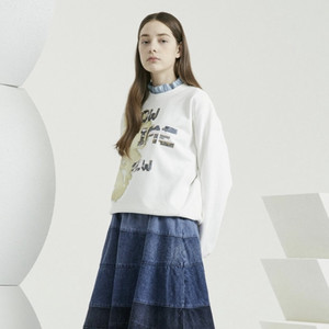 타임 time 프릴 카라 디테일 맨투맨 티셔츠 프리사이즈