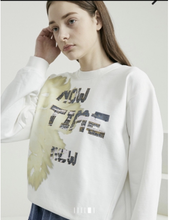 타임 time 프릴 카라 디테일 맨투맨 티셔츠 프리사이즈--2