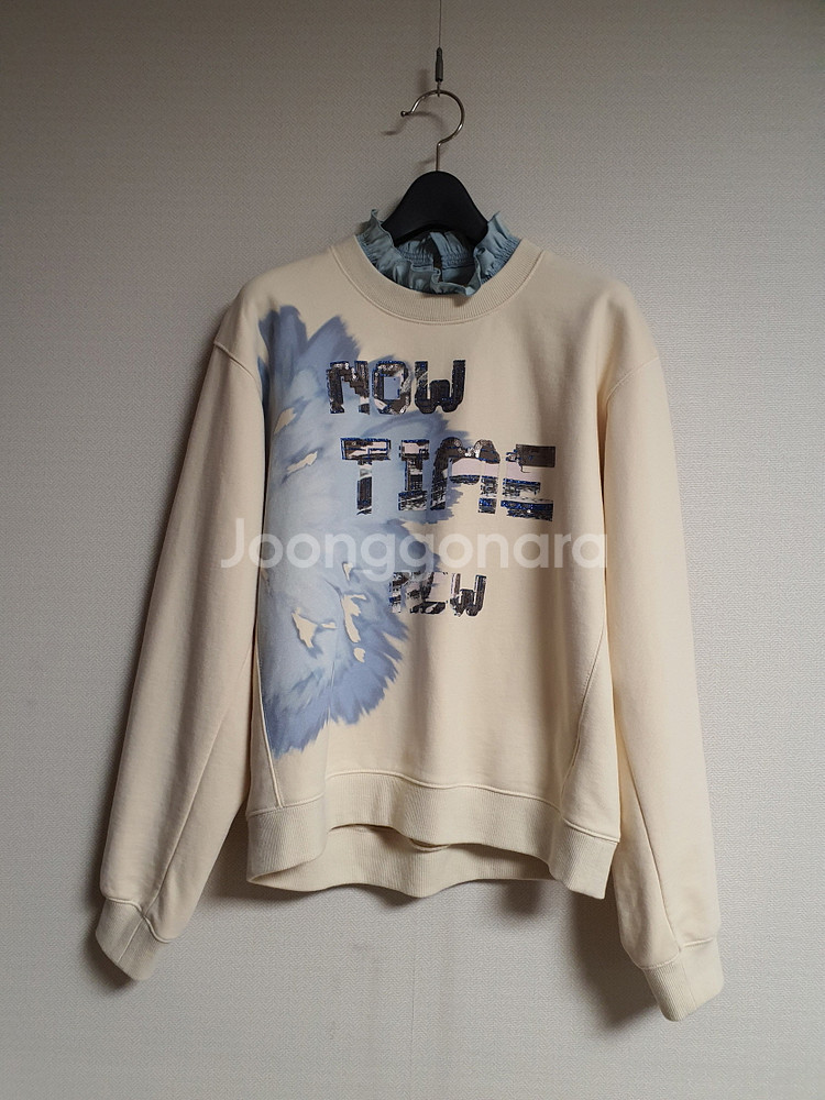 타임 time 프릴 카라 디테일 맨투맨 티셔츠 프리사이즈--3