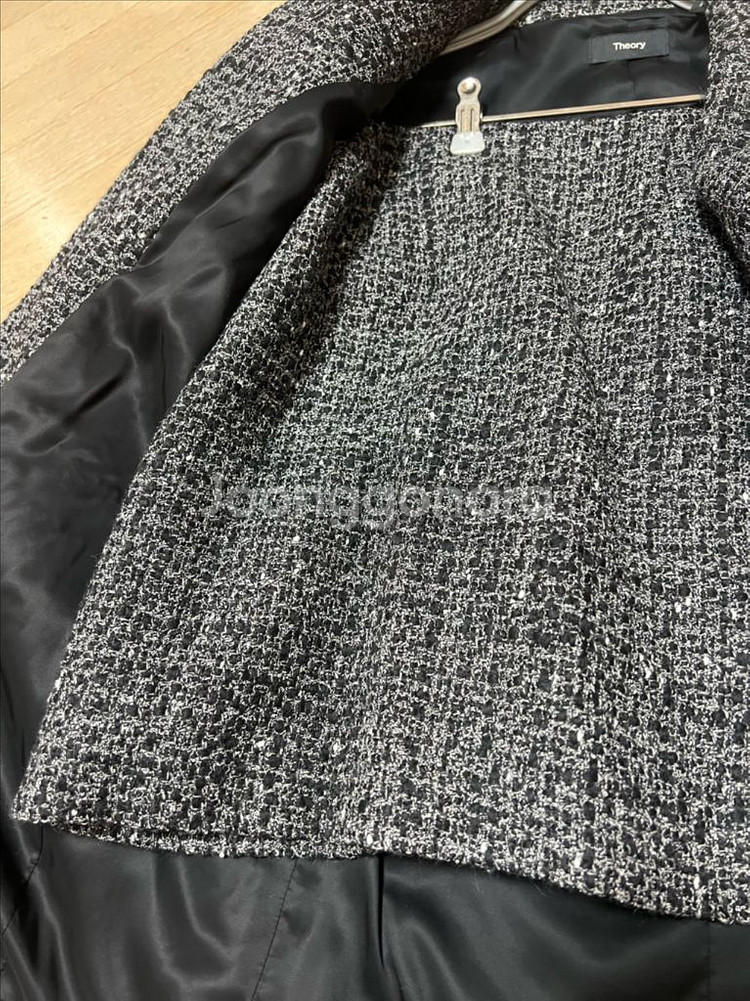 트위드 더블브레스트 재킷 띠어리 theory 세트 셋업--2