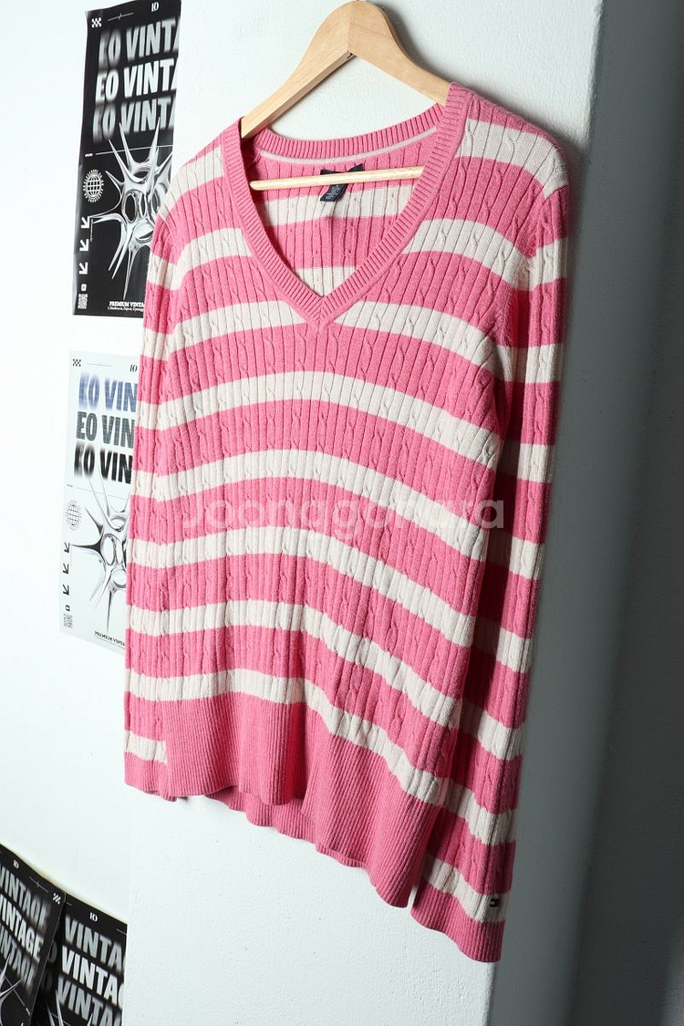 W(XL-2XL) 타미힐피거 니트 빅사이즈 케이블--0