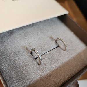 14k 리얼화이트골드 테니스 링 귀걸이