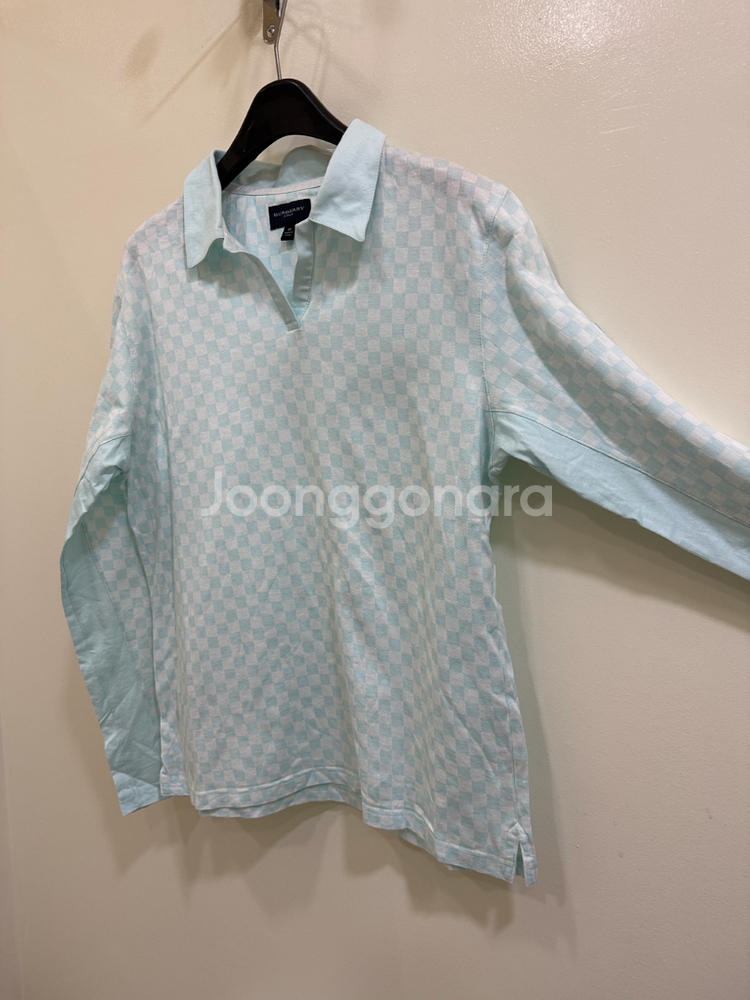 버버리 골프 체크 티셔츠 정품--1