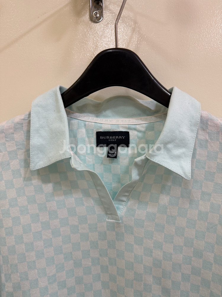 버버리 골프 체크 티셔츠 정품--3