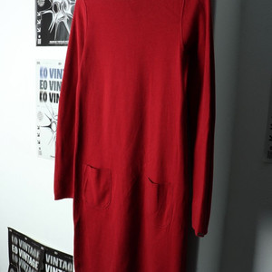 W(XS-S) 타미힐피거 니트 원피스 리버시블 버건디