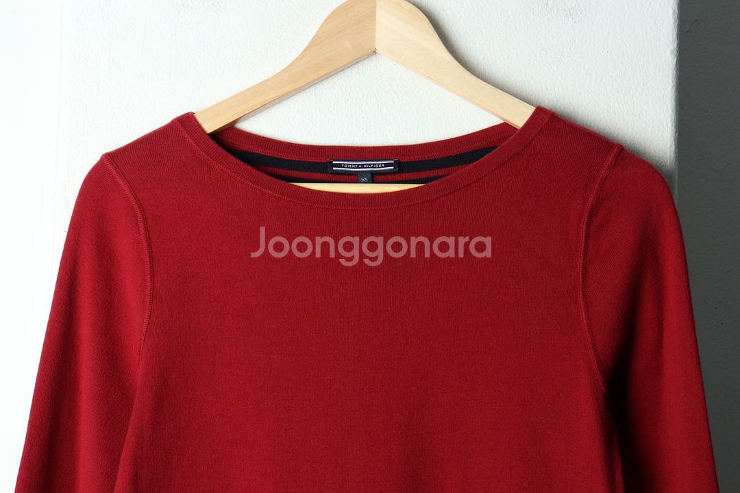 W(XS-S) 타미힐피거 니트 원피스 리버시블 버건디--2