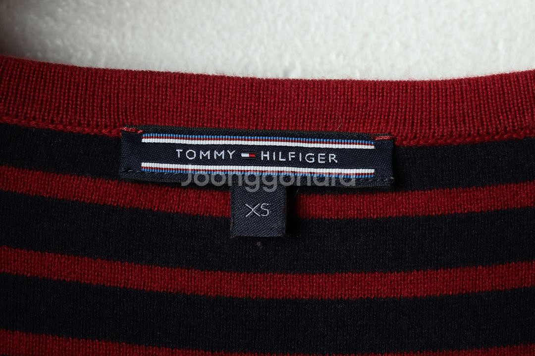 W(XS-S) 타미힐피거 니트 원피스 리버시블 버건디--6