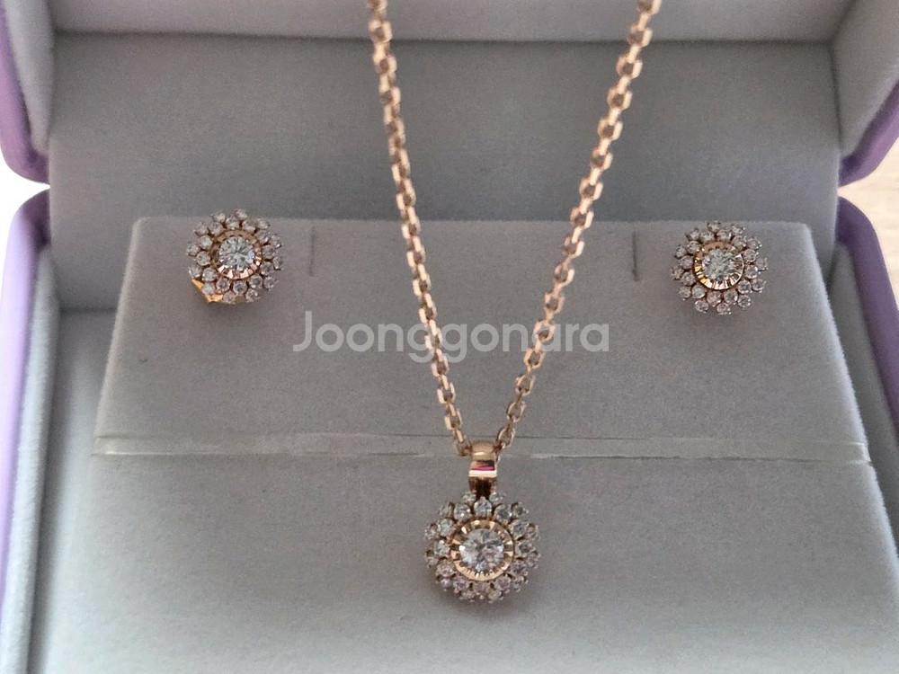 골든듀 18k 글리터링 세트(팬던트+귀걸이)--0