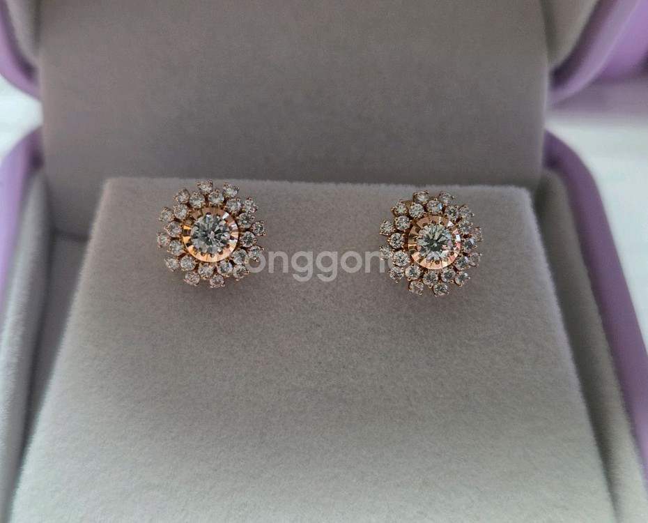 골든듀 18k 글리터링 세트(팬던트+귀걸이)--3