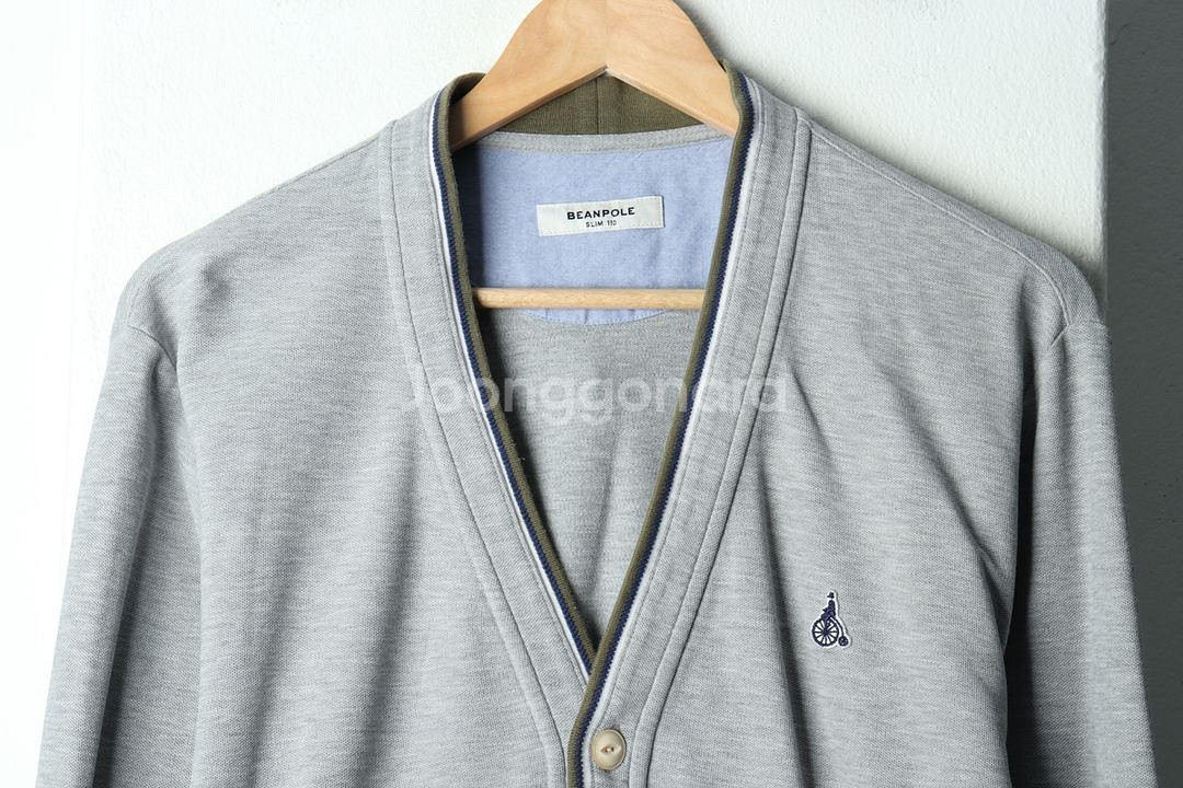 (2XL) 빈폴 니트 가디건 빅사이즈 그레이 면--2