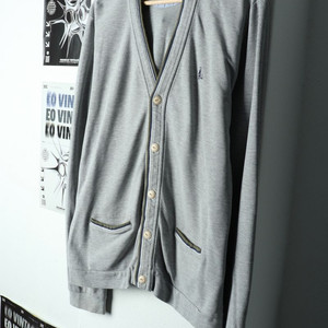 (2XL) 빈폴 니트 가디건 빅사이즈 그레이 면