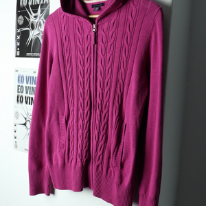 W(L-XL) 타미힐피거 니트 가디건 집업 케이블