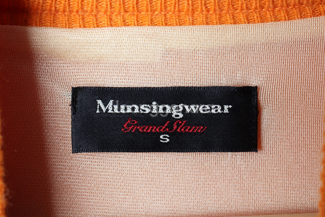 W(S) 먼싱웨어 니트 가디건 집업 골프 방풍 주황--5