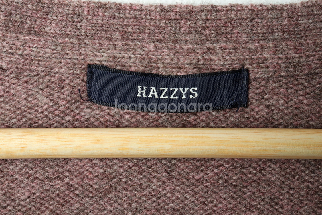 W(L) 헤지스 니트 가디건 핑크 울 롱--5