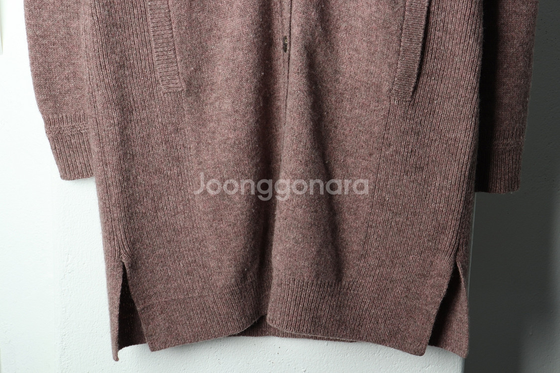 W(L) 헤지스 니트 가디건 핑크 울 롱--3