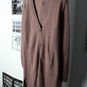 W(L) 헤지스 니트 가디건 핑크 울 롱