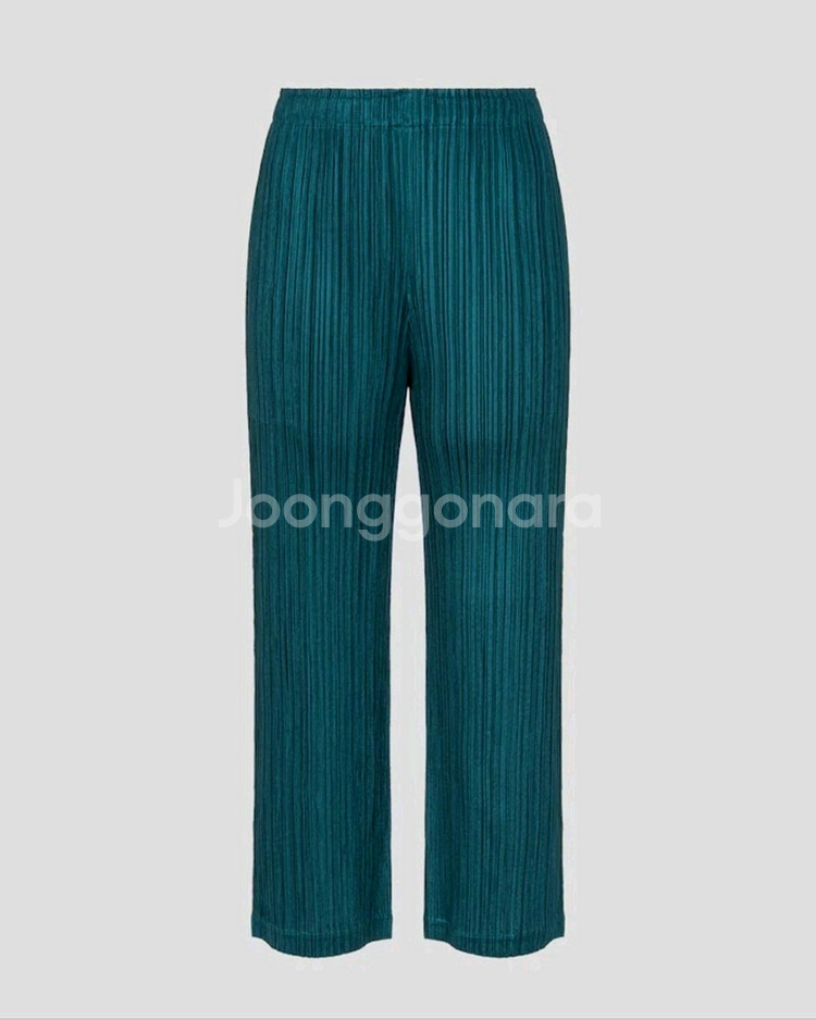 이세이미야케 플리츠플리즈 바지 시커 바텀1 팬츠 터콰이즈 그린 3사이즈--0