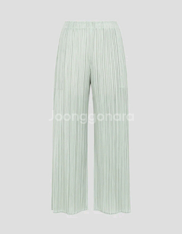 이세이미야케 플리츠플리즈 바지 6월 먼슬리 팬츠 파스텔 그린 3사이즈--0