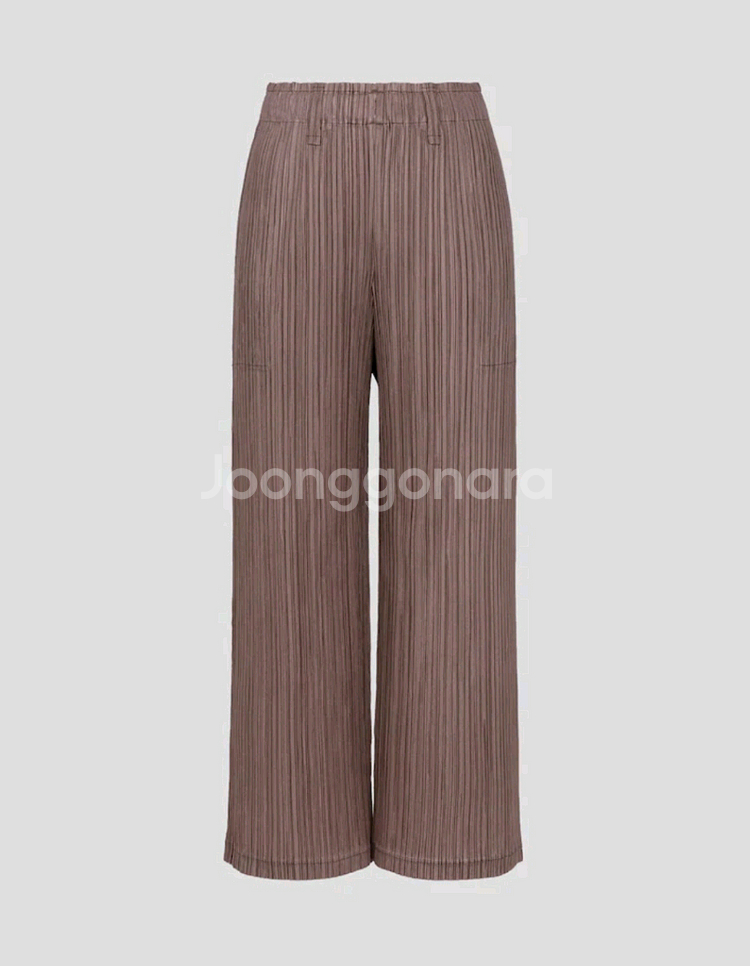 이세이미야케 플리츠플리즈 바지 시커 바텀2 팬츠 브라운 3사이즈--0