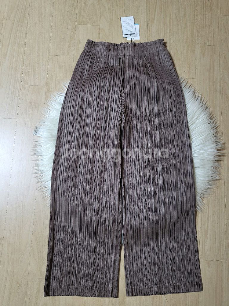 이세이미야케 플리츠플리즈 바지 시커 바텀2 팬츠 브라운 3사이즈--4