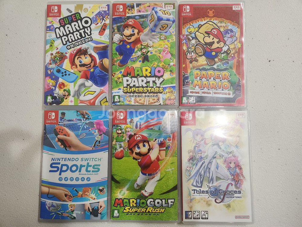 닌텐도 스위치 칩 마리오파티 마리오파티슈퍼스타즈 페이퍼마리오 닌텐도스포츠 마리오골프 테일즈오브그레이세스 팝니다--0