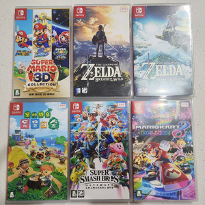 닌텐도 스위치칩 슈퍼마리오3d컬렉션 젤다야숨 젤다의전설티어스 동물의숲 슈퍼스매시브라더스얼티밋 마리오카트8디럭스팝니다