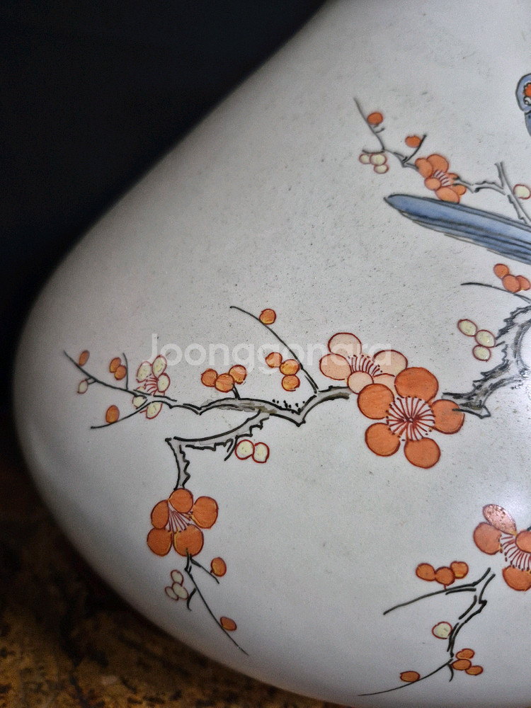 매조도 매화 도자기 화병 꽃병 주병--9
