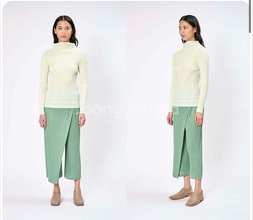 이세이미야케 플리츠플리즈 소프트 반목 탑(55-77)--0