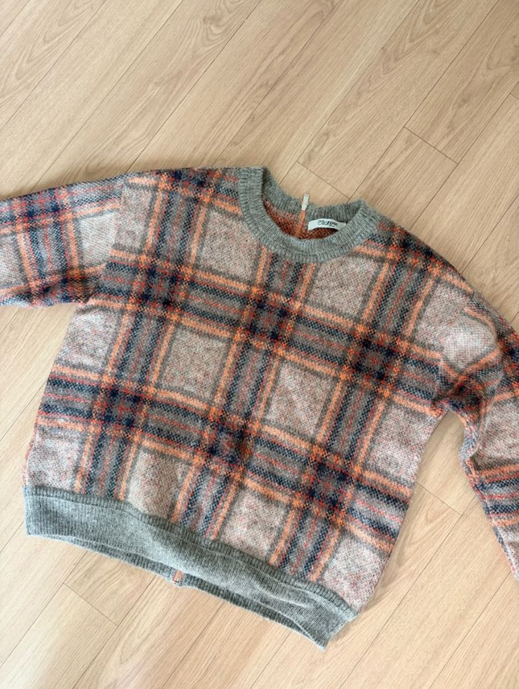 주크 zooc 체크 니트 스웨터--2