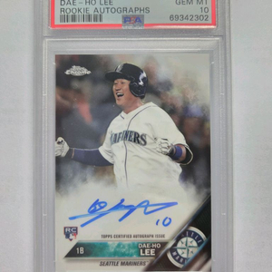 이대호 탑스크롬 루키 친필 싸인 온오토 PSA10 등급카드 이미지