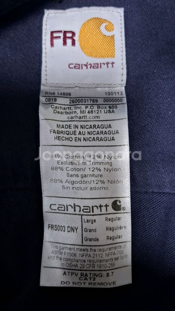 칼하트 FR 방염 워크셔츠 100~105--7