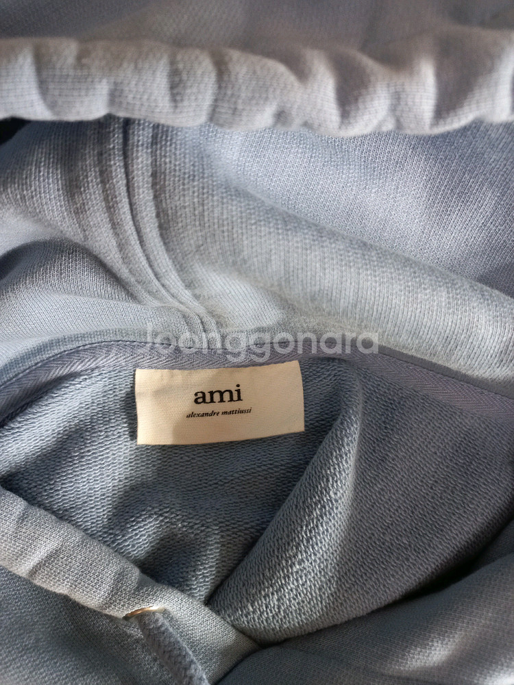 아미 하트 로고 후드티 스카이블루 M사이즈--2