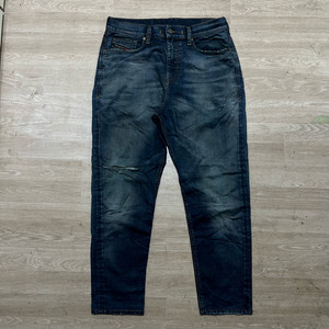 디젤 스트레이트 워싱 데미지드 데님진 찢청바지 [진청] 32