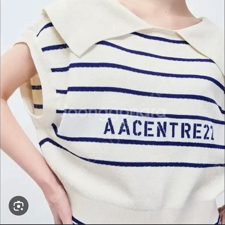 한섬 시스템 2022 AACENTRE22 카라 니트 베스트 F사이즈--0