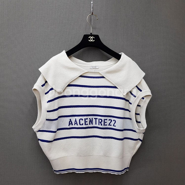 한섬 시스템 2022 AACENTRE22 카라 니트 베스트 F사이즈--1